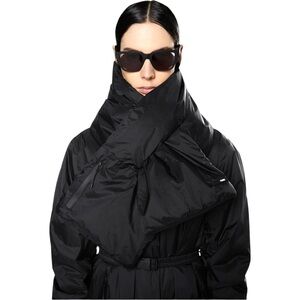 NWT RAINS Padded Nylon Puffer Scarf in Black Unisex